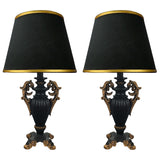 Pair of Black & Golden Elegant Table Lamps for Bedroom - TL61