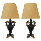 Pair of Black & Golden Elegant Table Lamps for Bedroom - TL61