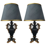 Pair of Black & Golden Elegant Table Lamps for Bedroom - TL61