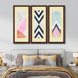 Set of 3, Vibrant Abstract Collage Collage Wall Art Frames - BF120