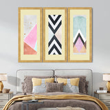 Set of 3, Vibrant Abstract Collage Collage Wall Art Frames - BF120