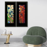 Set of 2, Abstract Floral Collage Wall Art Frames - BF134
