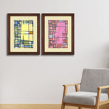 Set of 2, Abstract Lines Collage Wall Art Frames - BF156