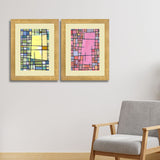 Set of 2, Abstract Lines Collage Wall Art Frames - BF156