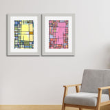 Set of 2, Abstract Lines Collage Wall Art Frames - BF156