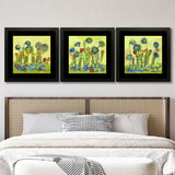 Set of 3, Classical Abstract Floral Collage Wall Art Frames - BF159