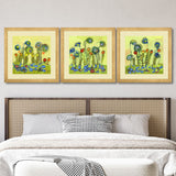 Set of 3, Classical Abstract Floral Collage Wall Art Frames - BF159