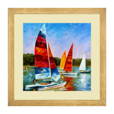 Set of 2, Sailboats at Sea Collage Wall Art Frames - BF165