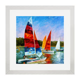 Set of 2, Sailboats at Sea Collage Wall Art Frames - BF165