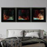 Set of 3, Dark Abstract Collage Wall Art Frames - BF20