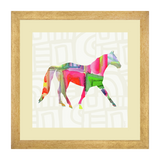 Set of 3, Multicolor Horse Collage Wall Art Frames - BF31