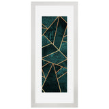 Set of 3, Green & White Geometrical Abstract Collage Wall Art Frames - BF34