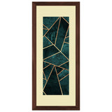 Set of 3, Green & White Geometrical Abstract Collage Wall Art Frames - BF34