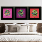 Set of 3, Colourful Palm Tree Collage Wall Art Frames - BF45