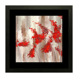 Set of 3, Abstract Dancing Red Flowers Collage Wall Art Frames - BF51
