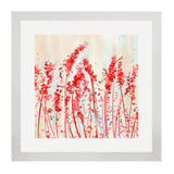 Set of 3, Abstract Dancing Red Flowers Collage Wall Art Frames - BF51