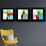 Set of 3, Abstract Shapes Collage Wall Art Frames - BF61