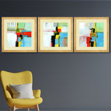 Set of 3, Abstract Shapes Collage Wall Art Frames - BF61