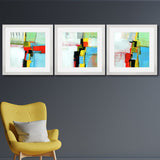 Set of 3, Abstract Shapes Collage Wall Art Frames - BF61