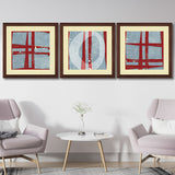 Set of 3, Abstract Enso Circle Collage Wall Art Frames - BF70