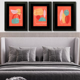 Set of 3, Abstract Shapes Collage Wall Art Frames - BF87