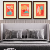 Set of 3, Abstract Shapes Collage Wall Art Frames - BF87