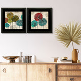 Set of 2, Abstract Floral Collage Wall Art Frames - BF92