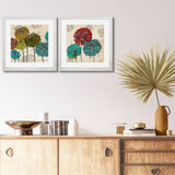 Set of 2, Abstract Floral Collage Wall Art Frames - BF92