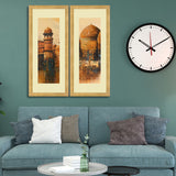 Set of 2, Traditional Historical Buildings Collage Wall Art Frames - BF97