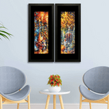 Set of 2, Exquisite Red Vases Collage Wall Art Frames - BF149