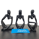 Set of 3 Miniatuer Overtinking Sculptures for Table Decor - GD410