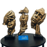 Set of 3 Abstract Faces Sculpture for Table Decoration - GD389