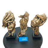 Set of 3 Abstract Faces Sculpture for Table Decoration - GD389