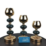 Set of 3 Metallic Candle Stand for table Decor - GD549