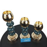 Set of 3 Metallic Candle Stand for table Decor - GD549