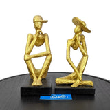 Set of 2 Abstract Thinkers sculptures for Table Decor - GD570