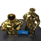 Set of 2 Golden Body Builder Sculpture Vase for Table Décor - GD207