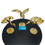 Set of 3 Golden Crane Sculptures for Table Decor - GD595