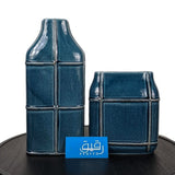 Set of 2 Blue Vase for Table Décor - GD620