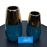 Green & Golden Classic Vase Set for Table Décor - GD717