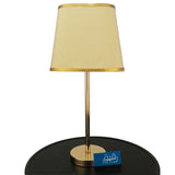 Pair of Golden Steel Table Lamps with Rhombus Shades - Raqeeq