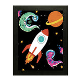 Set of 4, Astronaut Themed Alphabets & Numbers Wall Frames for Kids Room - KF11