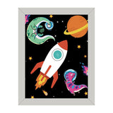 Set of 4, Astronaut Themed Alphabets & Numbers Wall Frames for Kids Room - KF11