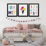Set of 3, Colorful Frames Frames for Kids Room - KF18