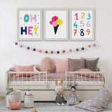 Set of 3, Colorful Frames Frames for Kids Room - KF18