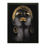 Set of 3, African lady Collage Wall Art Frames - S01