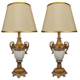 Pair of White & Golden Royal Themed Table Lamps - TL105