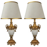 Pair of White & Golden Royal Themed Table Lamps - TL105