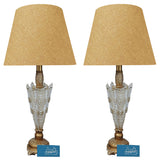 Pair of White & Golden Elegant Table Lamps for Bedroom - TL89