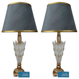 Pair of White & Golden Elegant Table Lamps for Bedroom - TL89